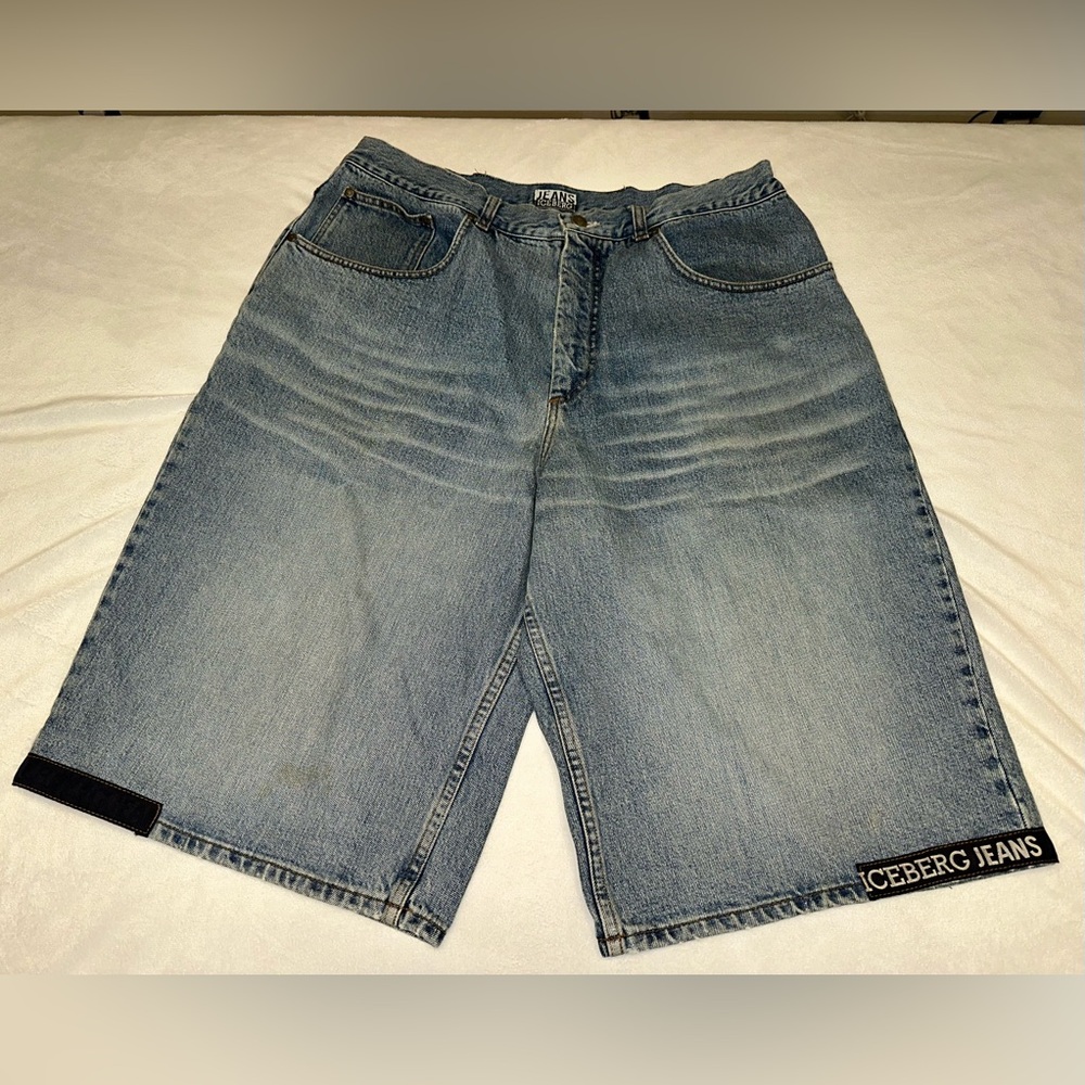 VTG Iceberg Jean Shorts Mens 35x14 Made In Italy